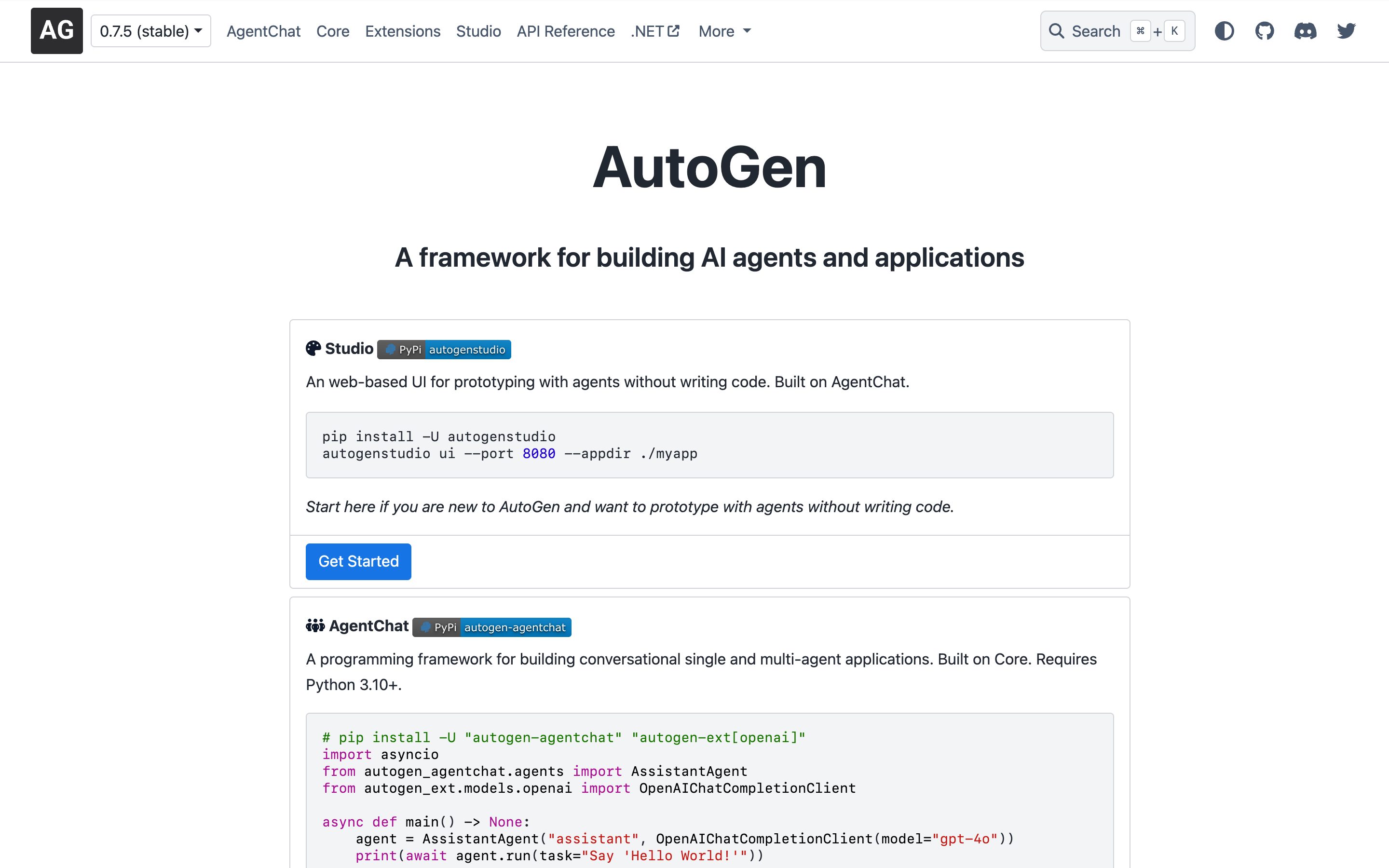 AutoGen Studio · agent gallery — Agent Identity pattern (from the vendor's site)