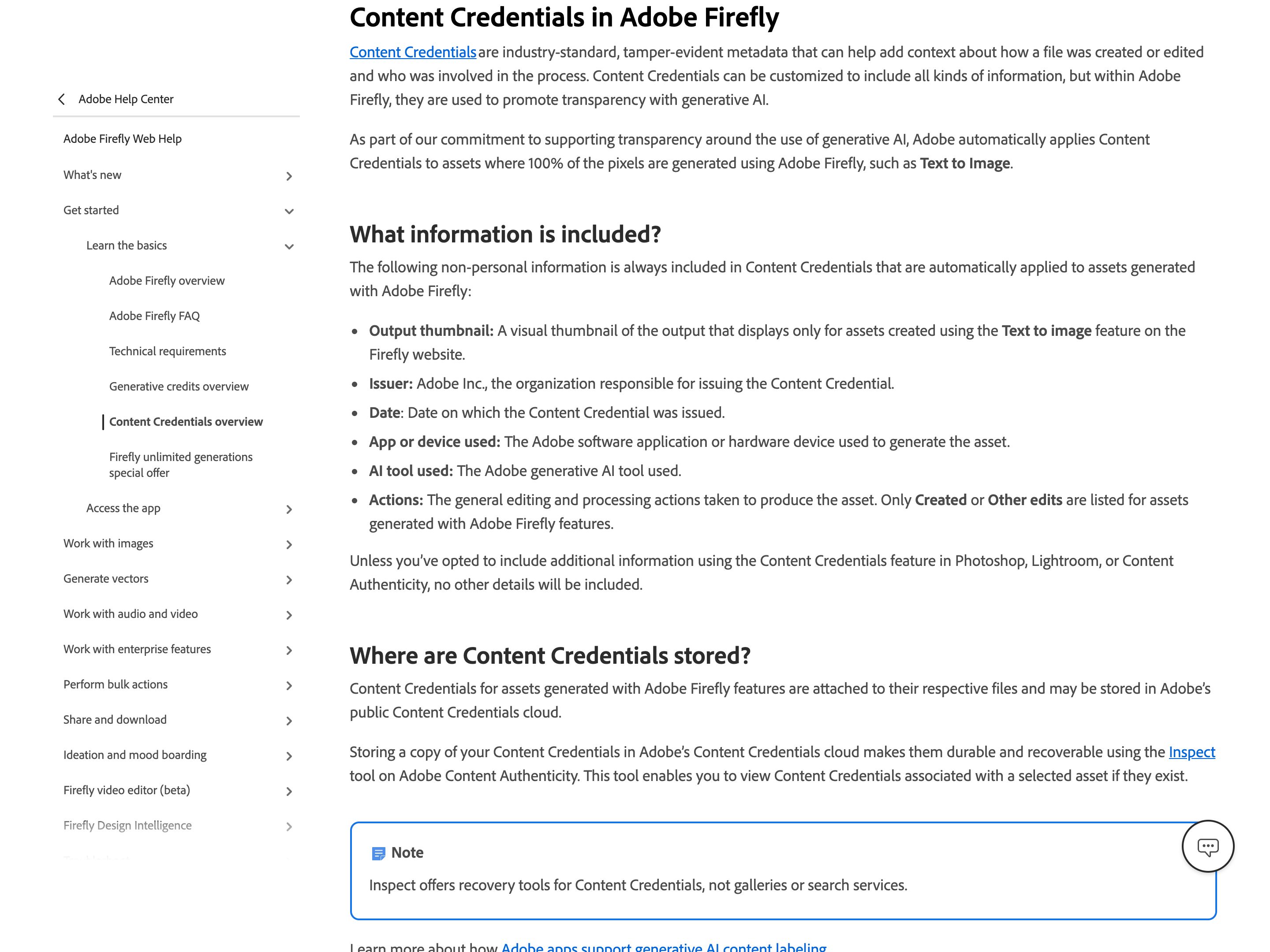 Adobe Firefly · Content Credentials — ai-provenance pattern in use (from the vendor's site)