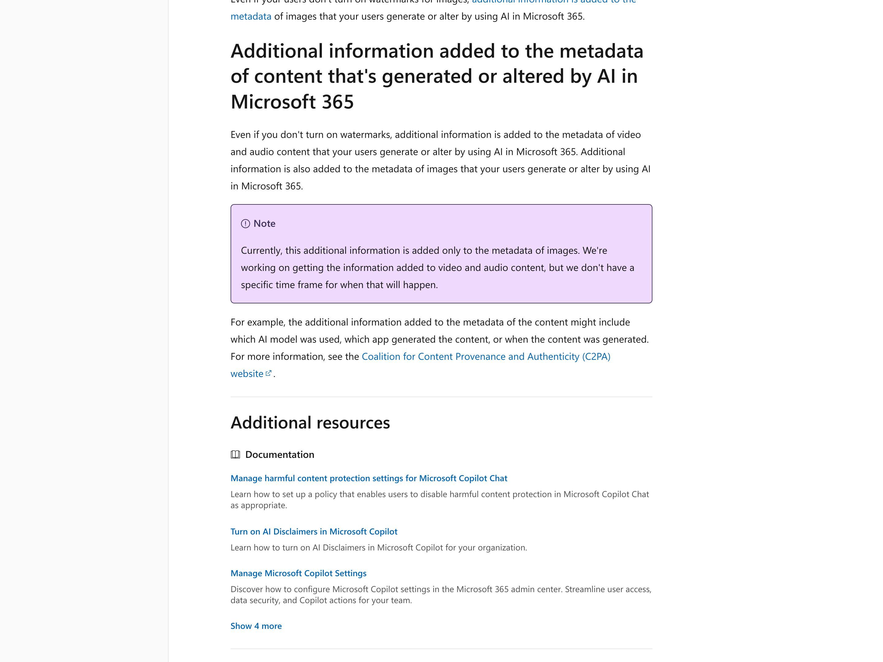 Microsoft 365 AI Watermarks — ai-provenance pattern in use (from the vendor's site)