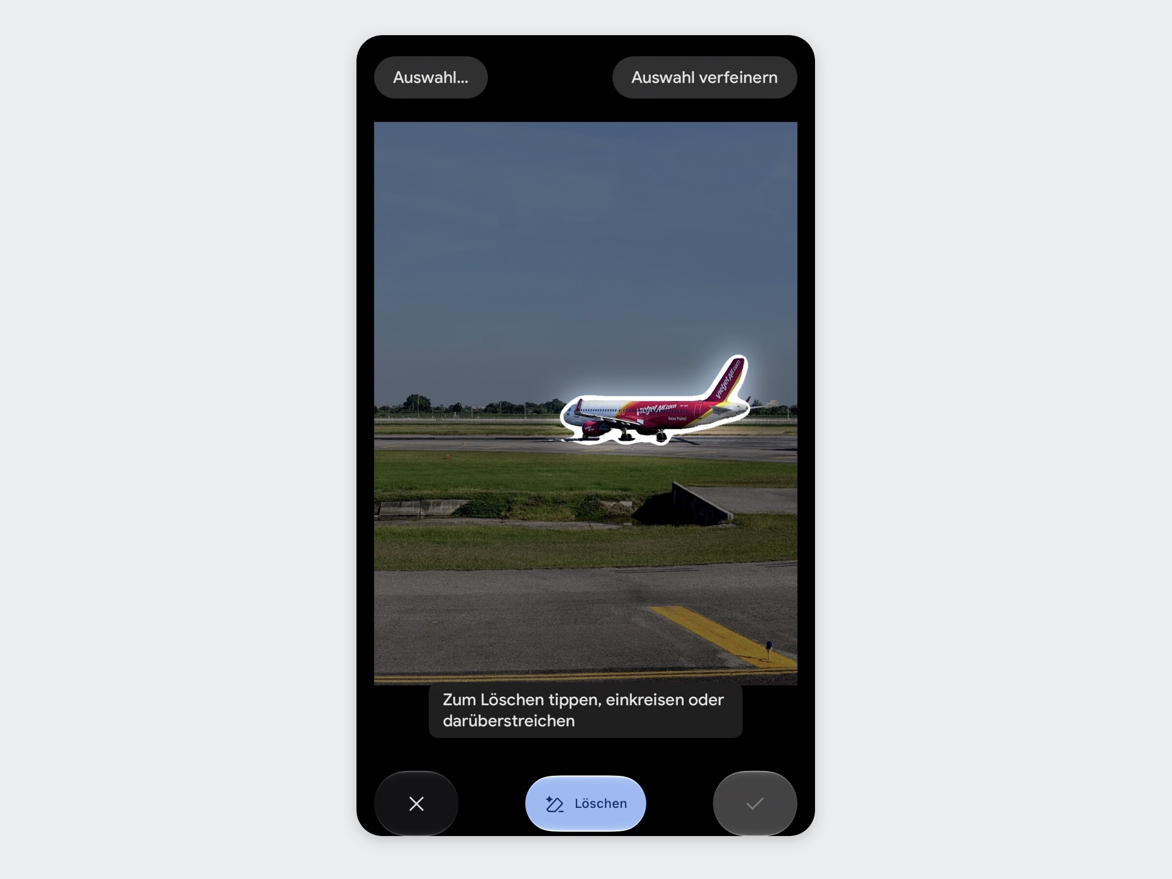 Google Photos · Magic Eraser (Erase / Move) — Chat Off-Ramp pattern