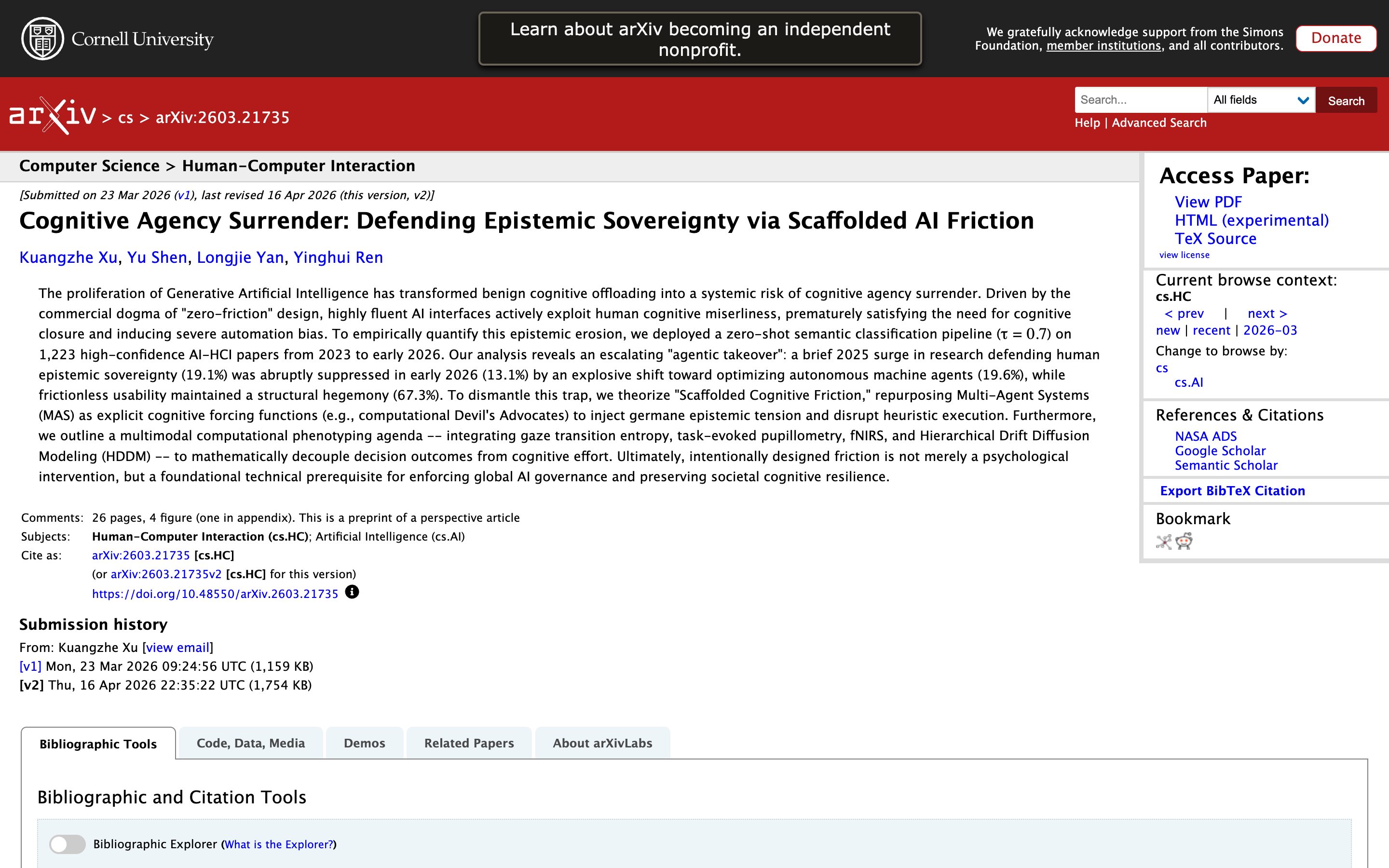 Cognitive Agency Surrender: Defending Epistemic Sovereignty via Scaffolded AI Friction — Cognitive Friction pattern