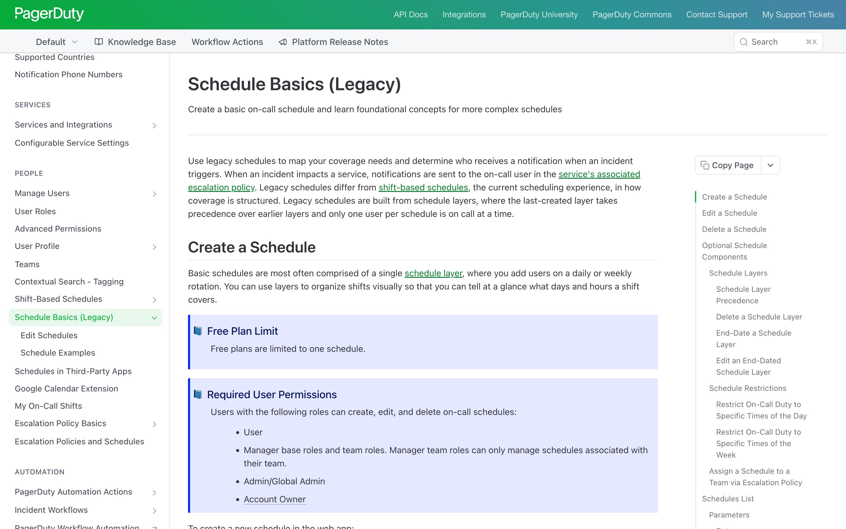 PagerDuty · On-call schedules — concurrency-dial pattern in use (from the vendor's site)