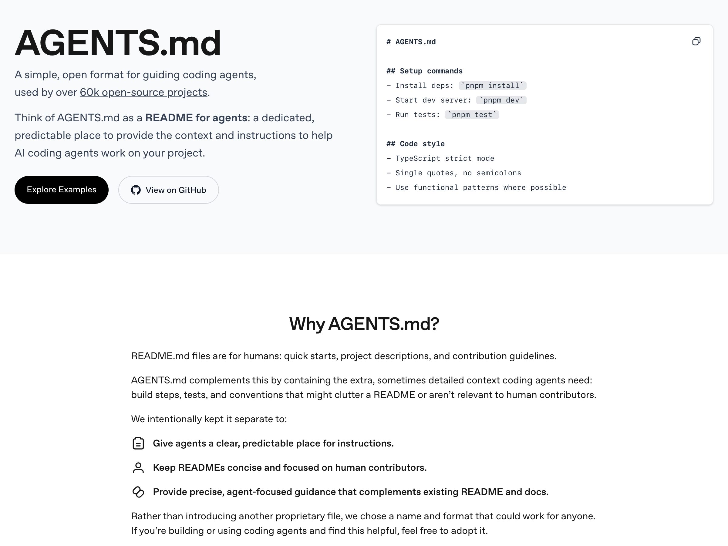 AGENTS.md cross-tool standard — Constraint Rules Engine pattern (from the vendor's site)