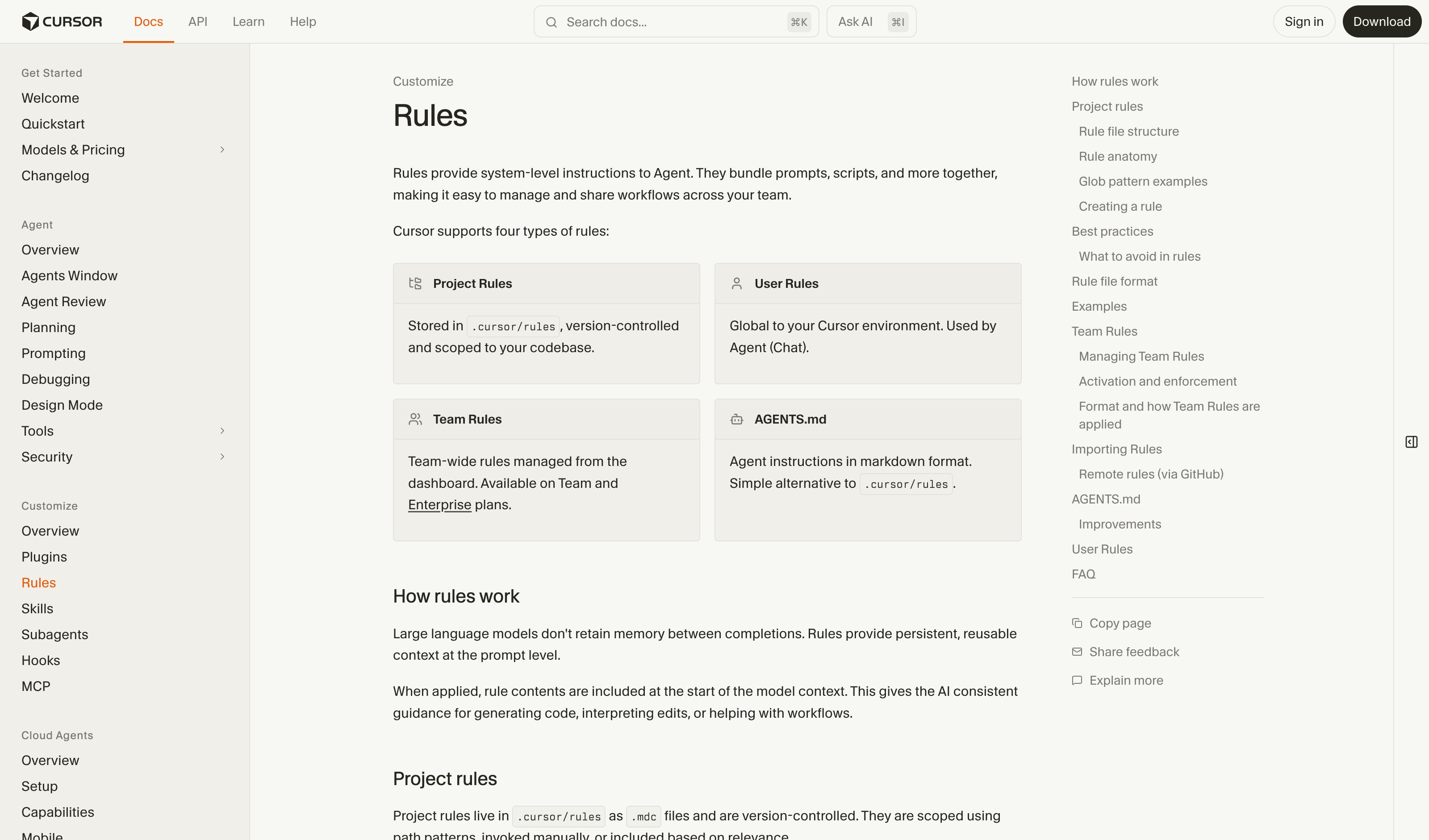 Cursor Rules — Constraint Rules Engine pattern