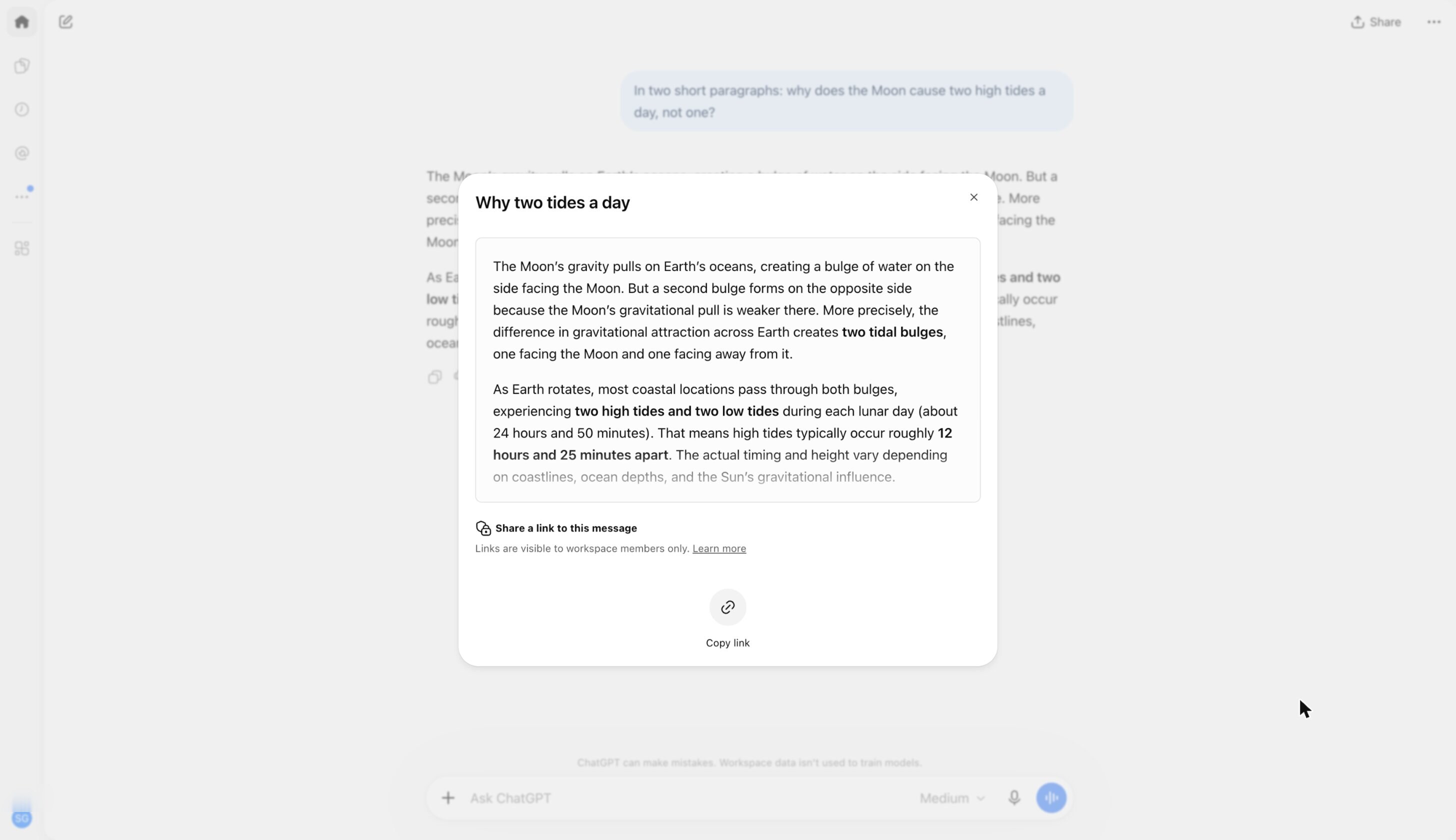 ChatGPT · Shared links — Conversation Permalink pattern