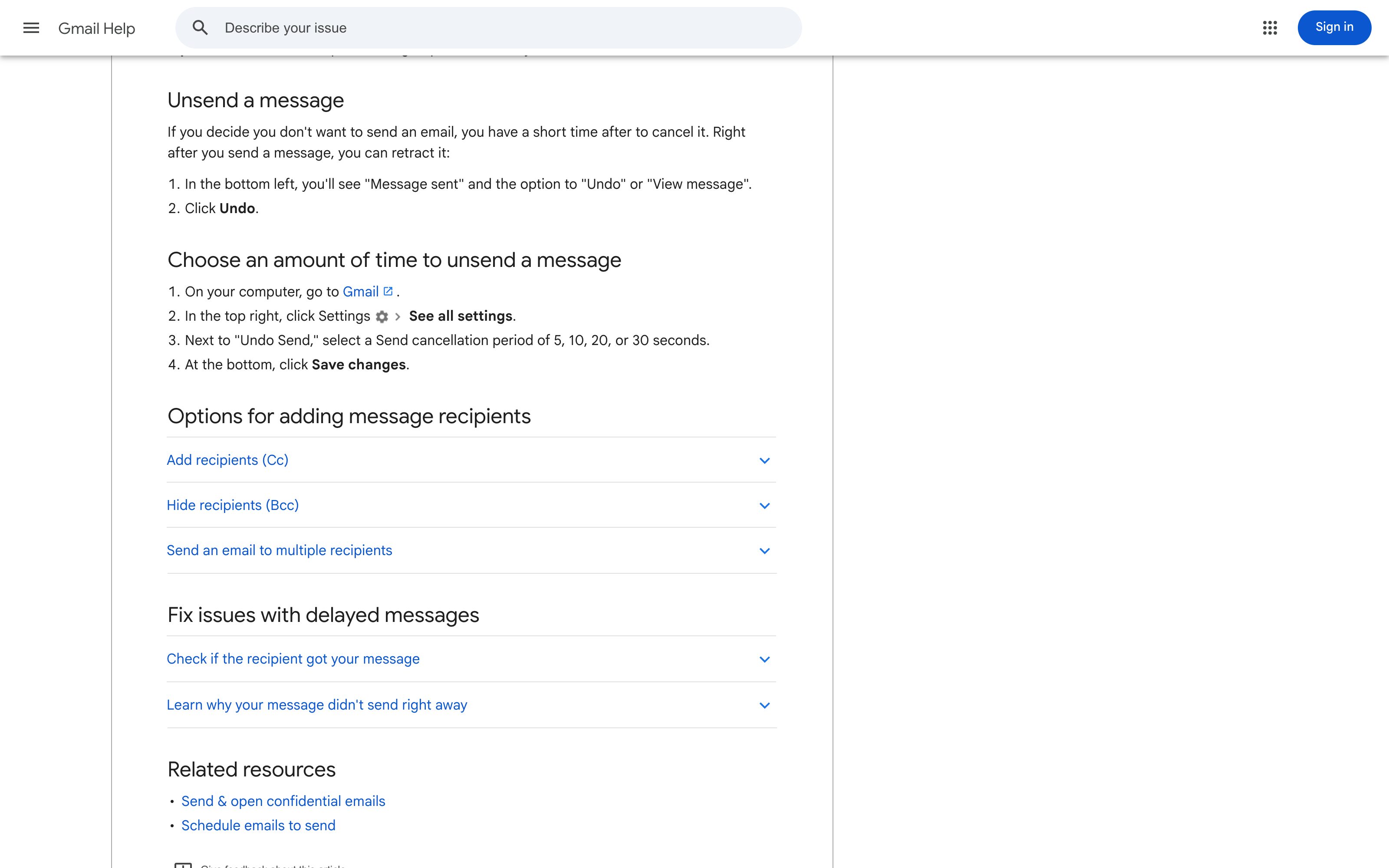 Gmail · Undo Send — Deletion Awareness pattern (from the vendor's site)