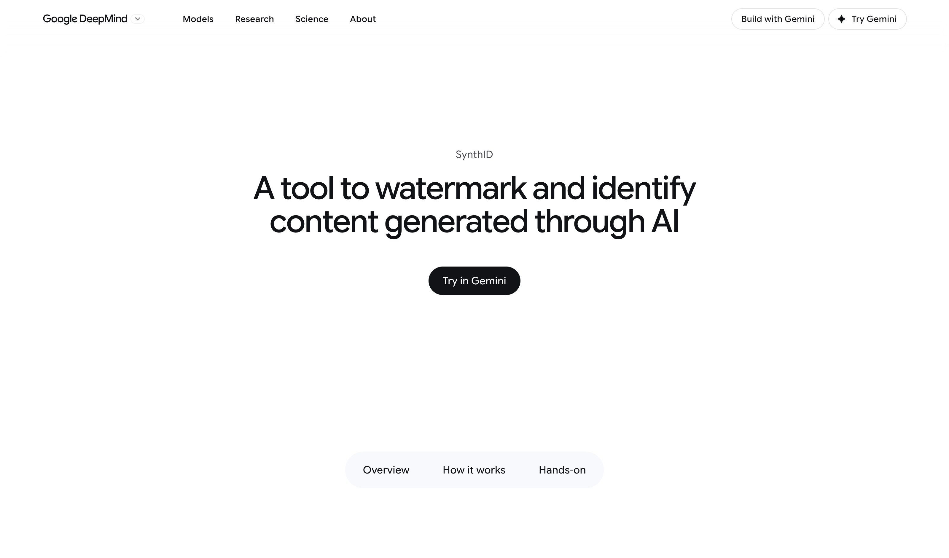 Google SynthID — disclosure pattern in use (from the vendor's site)
