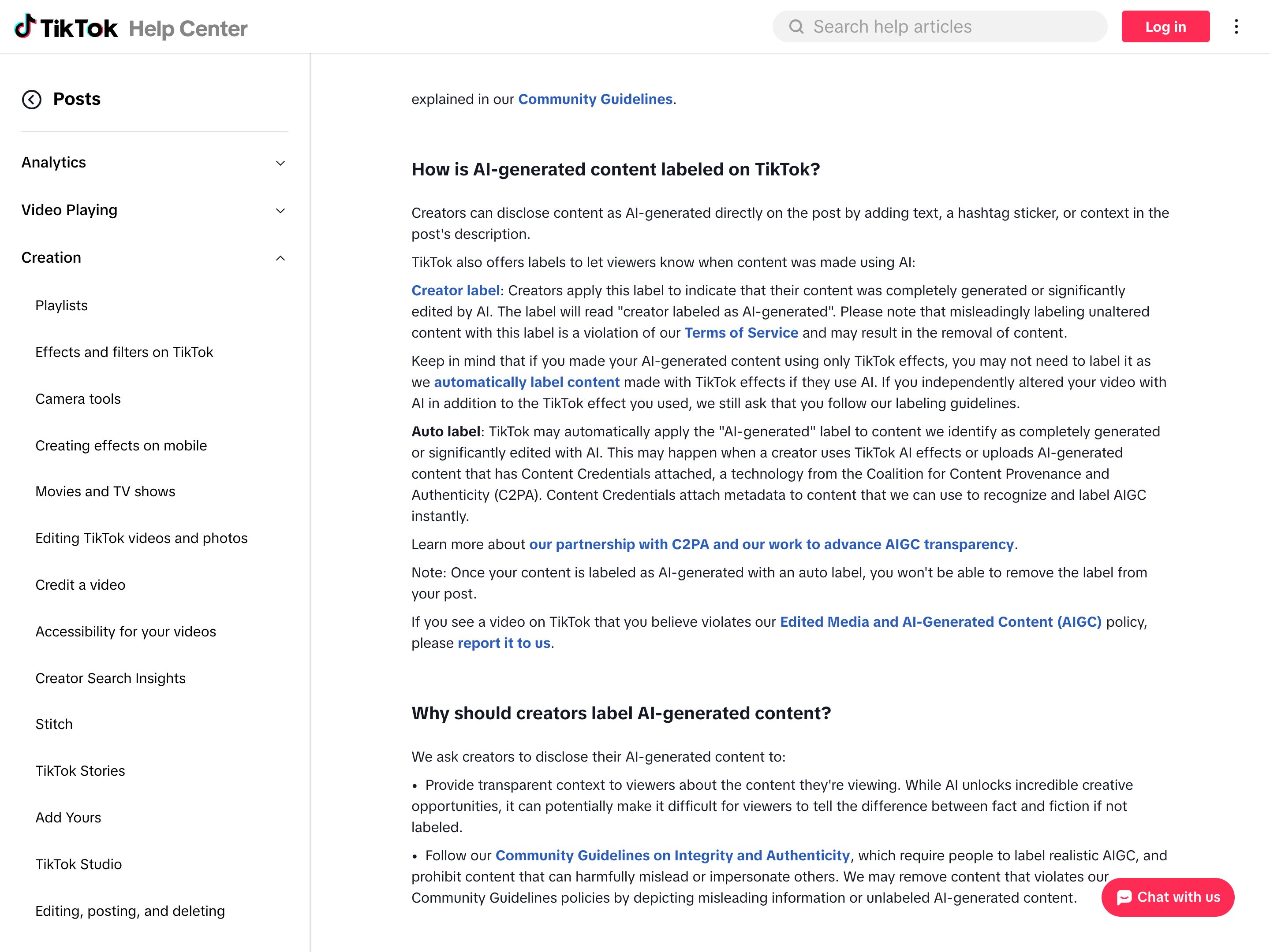 TikTok · AI-generated auto label — disclosure pattern in use (from the vendor's site)