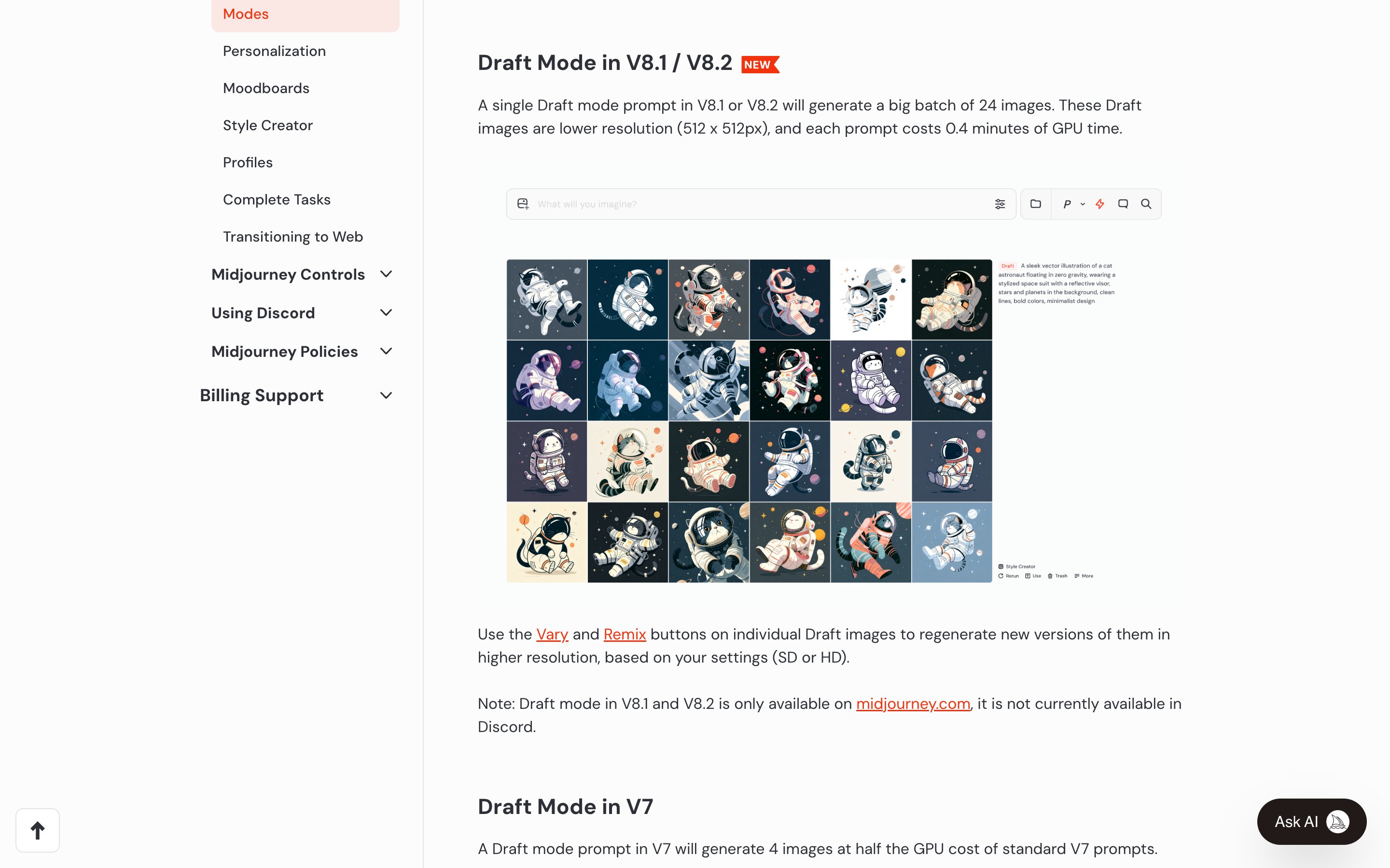Midjourney · Draft Mode — draft-mode pattern in use (from the vendor's site)