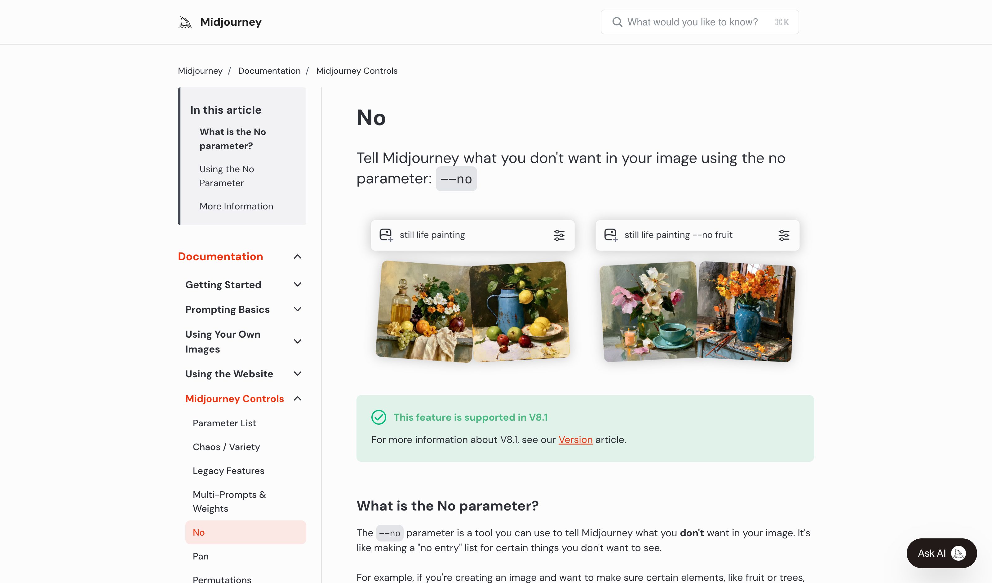 Midjourney · --no parameter — exclusion-controls pattern in use