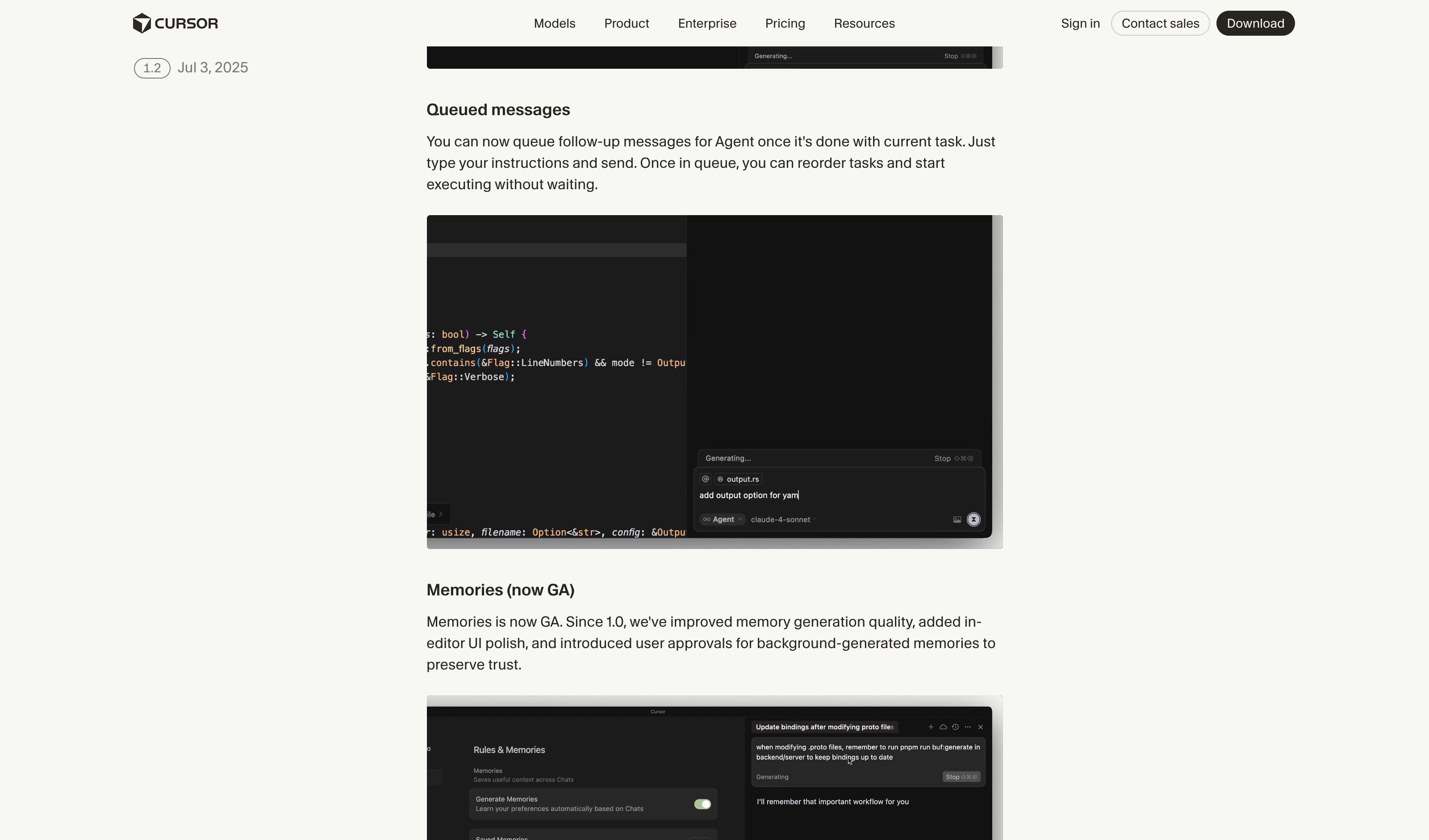 Cursor queued messages — Follow-up Queue pattern