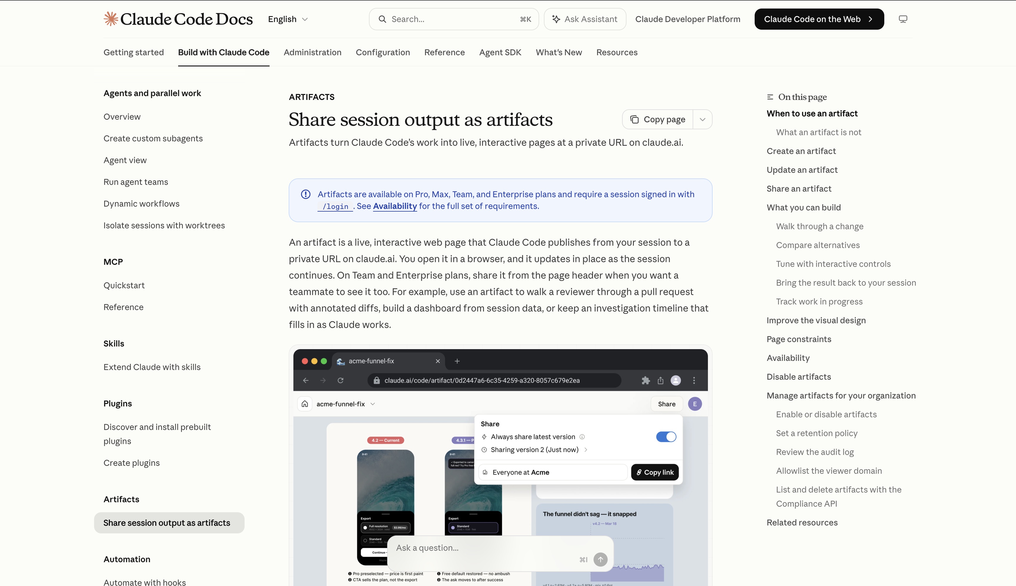 Claude Artifacts — Generative UI pattern (from the vendor's site)