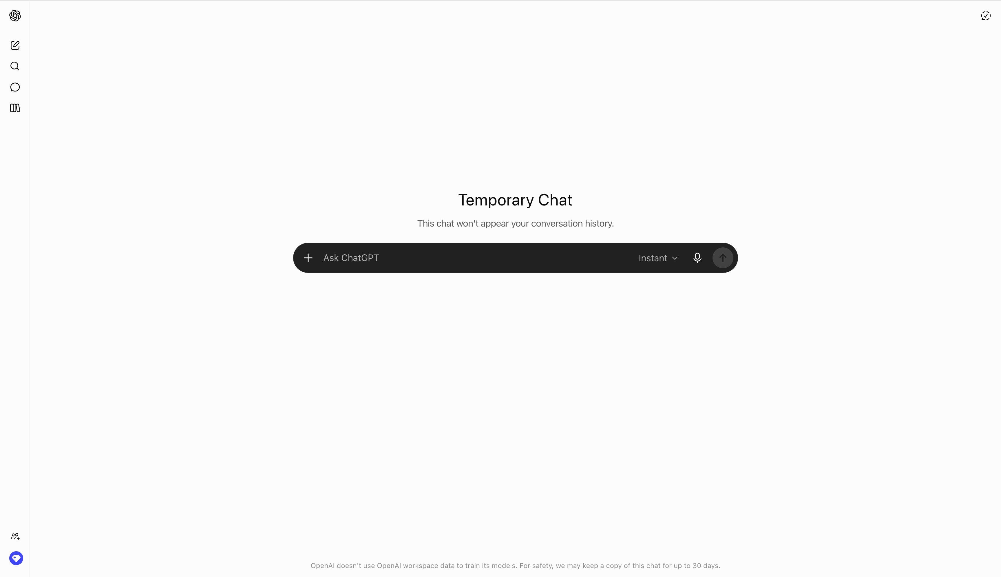 ChatGPT Temporary Chat — incognito-mode pattern in use