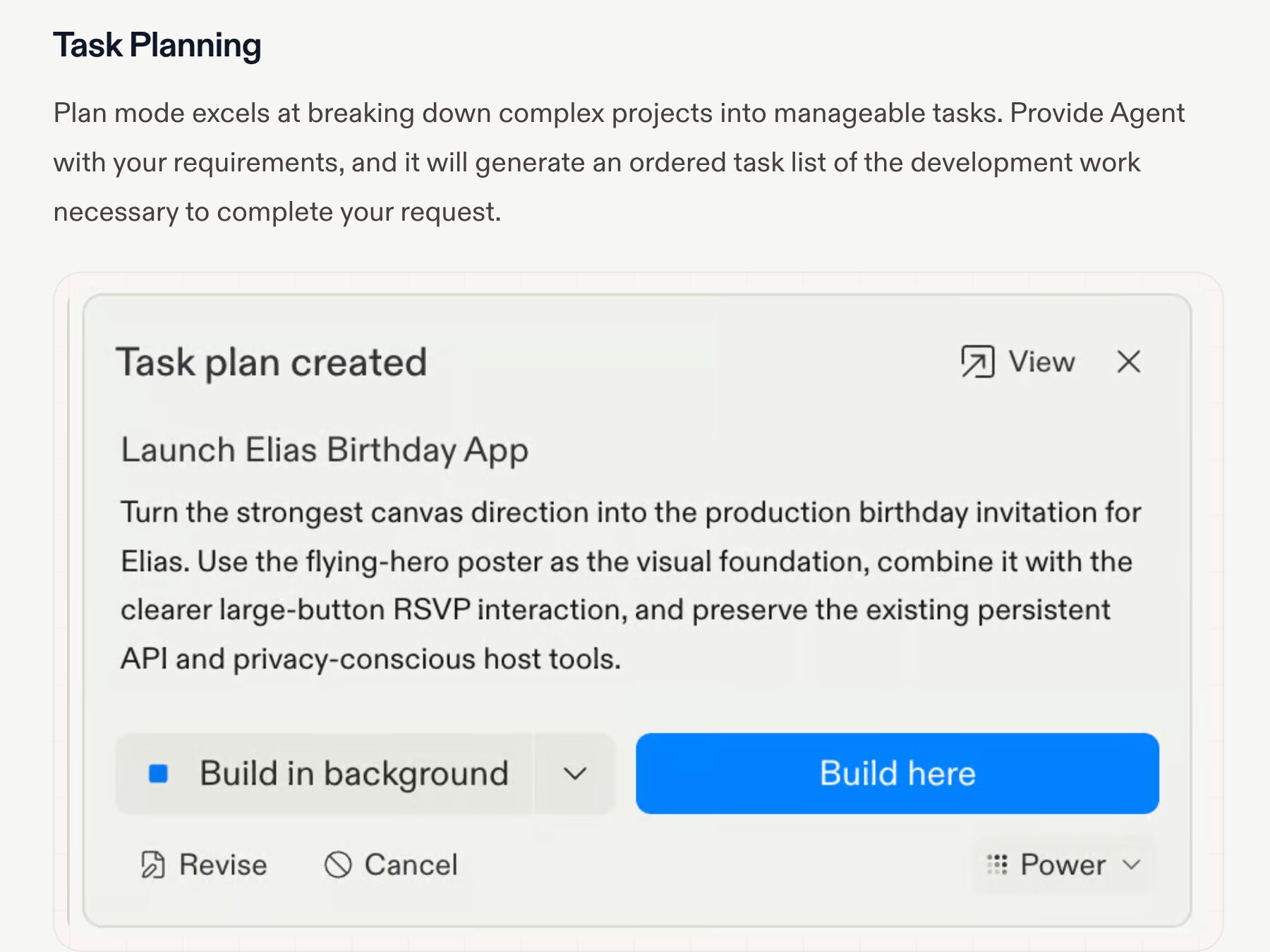 Replit Agent Plan Mode — intent-preview pattern in use (from the vendor's site)