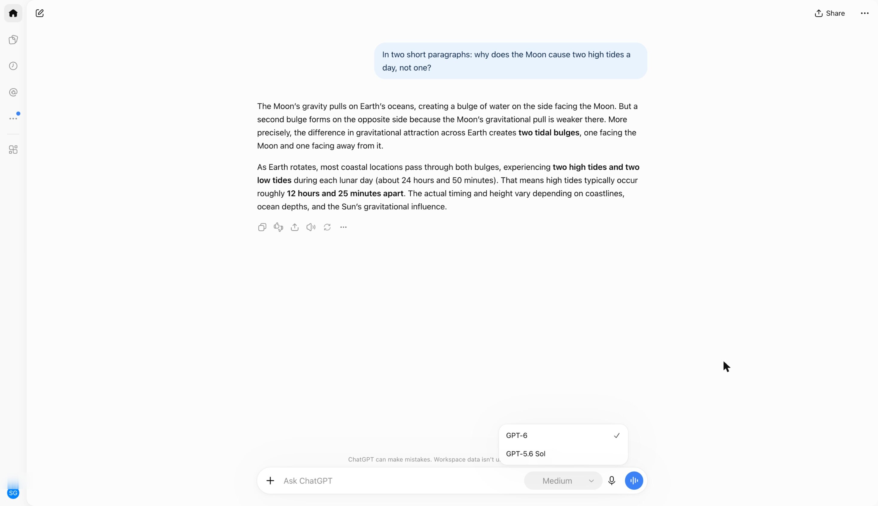 ChatGPT · Model menu + Thinking slider — Model Selector pattern