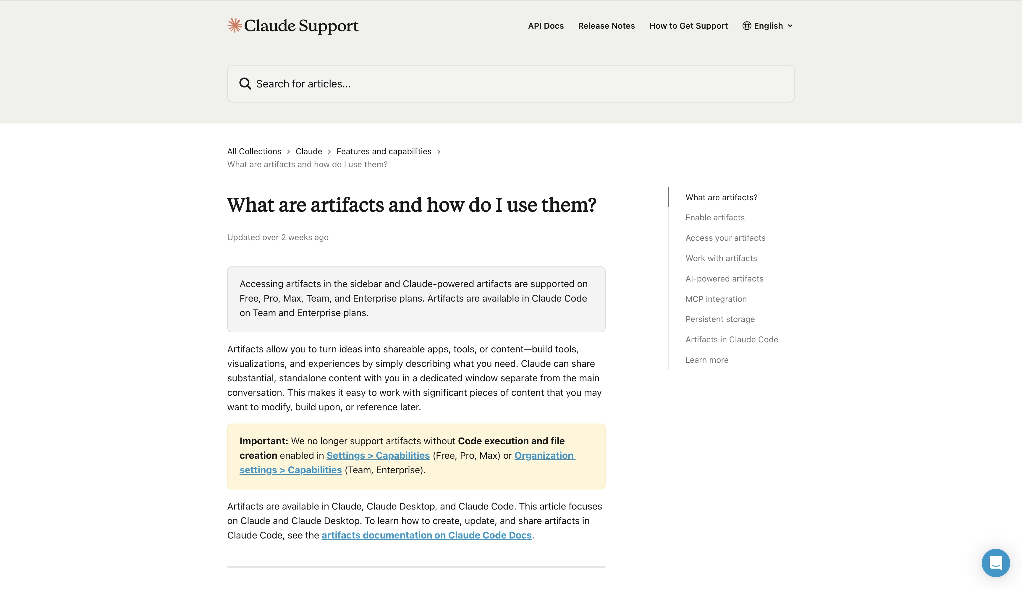 Claude Artifacts (skeleton behavior) — output-skeleton pattern in use (from the vendor's site)