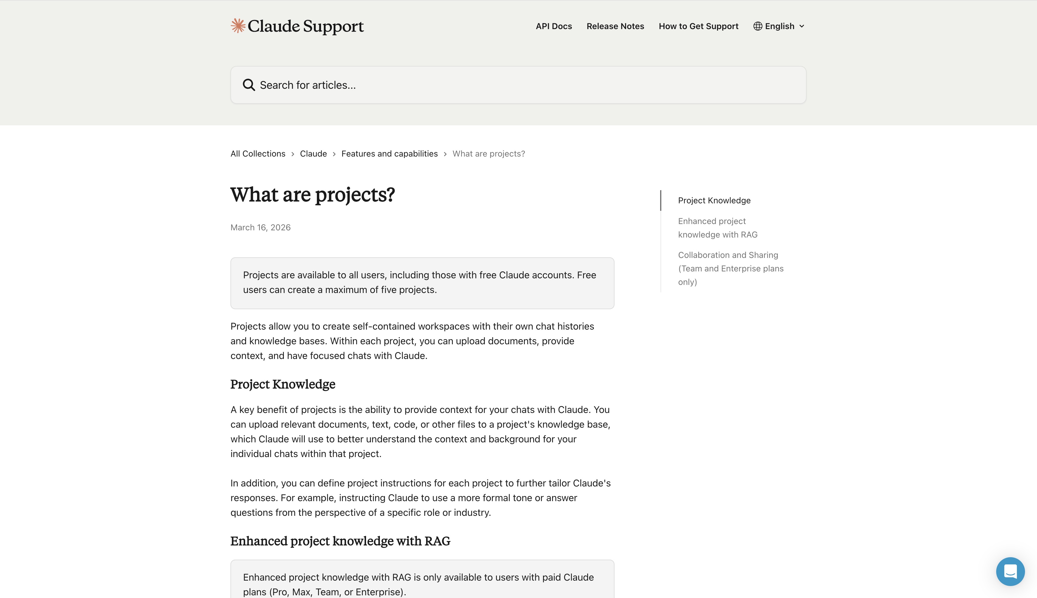 Claude Projects — persona-switcher pattern in use (from the vendor's site)