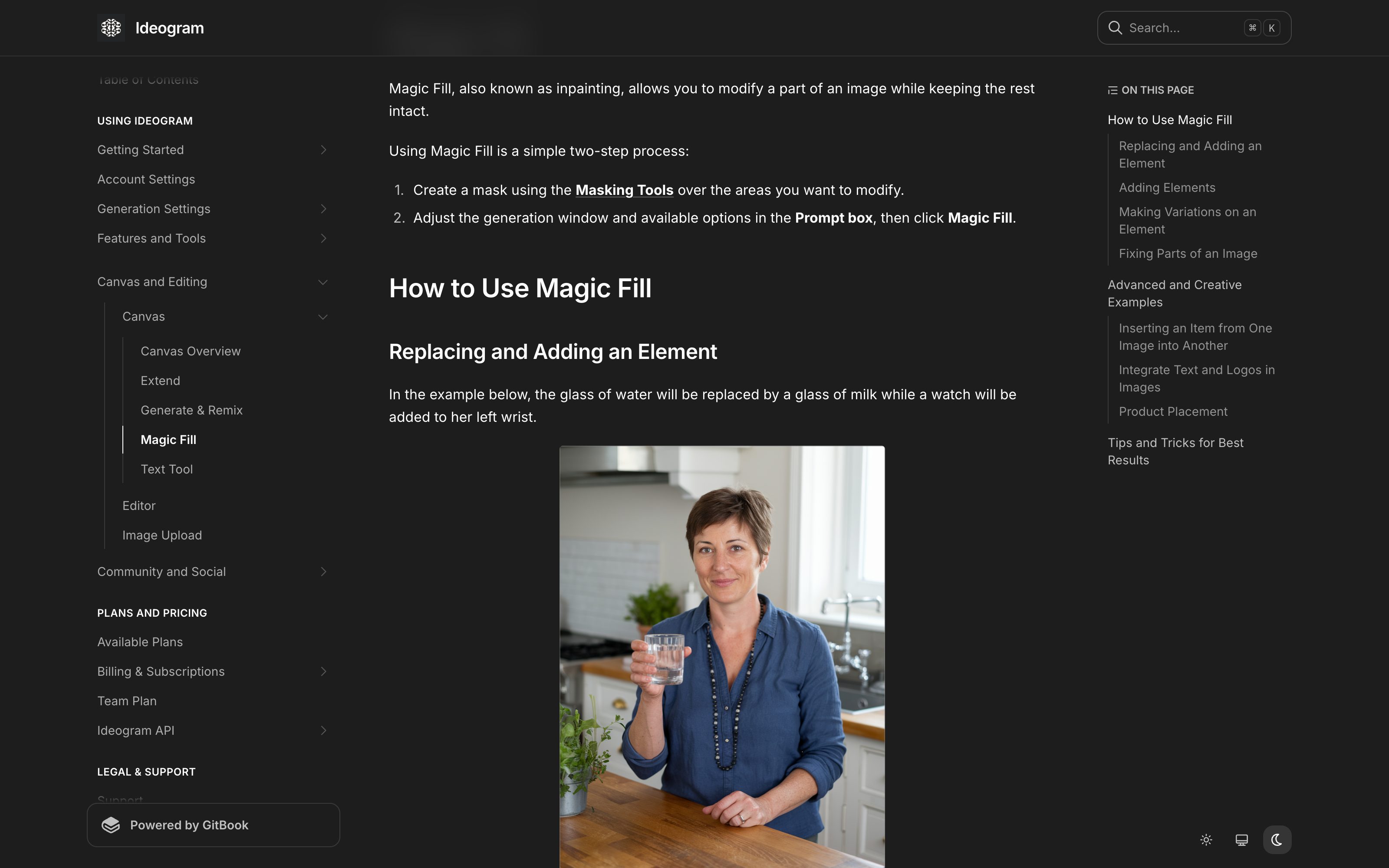 Ideogram · Canvas Magic Fill — Region Lock pattern (from the vendor's site)