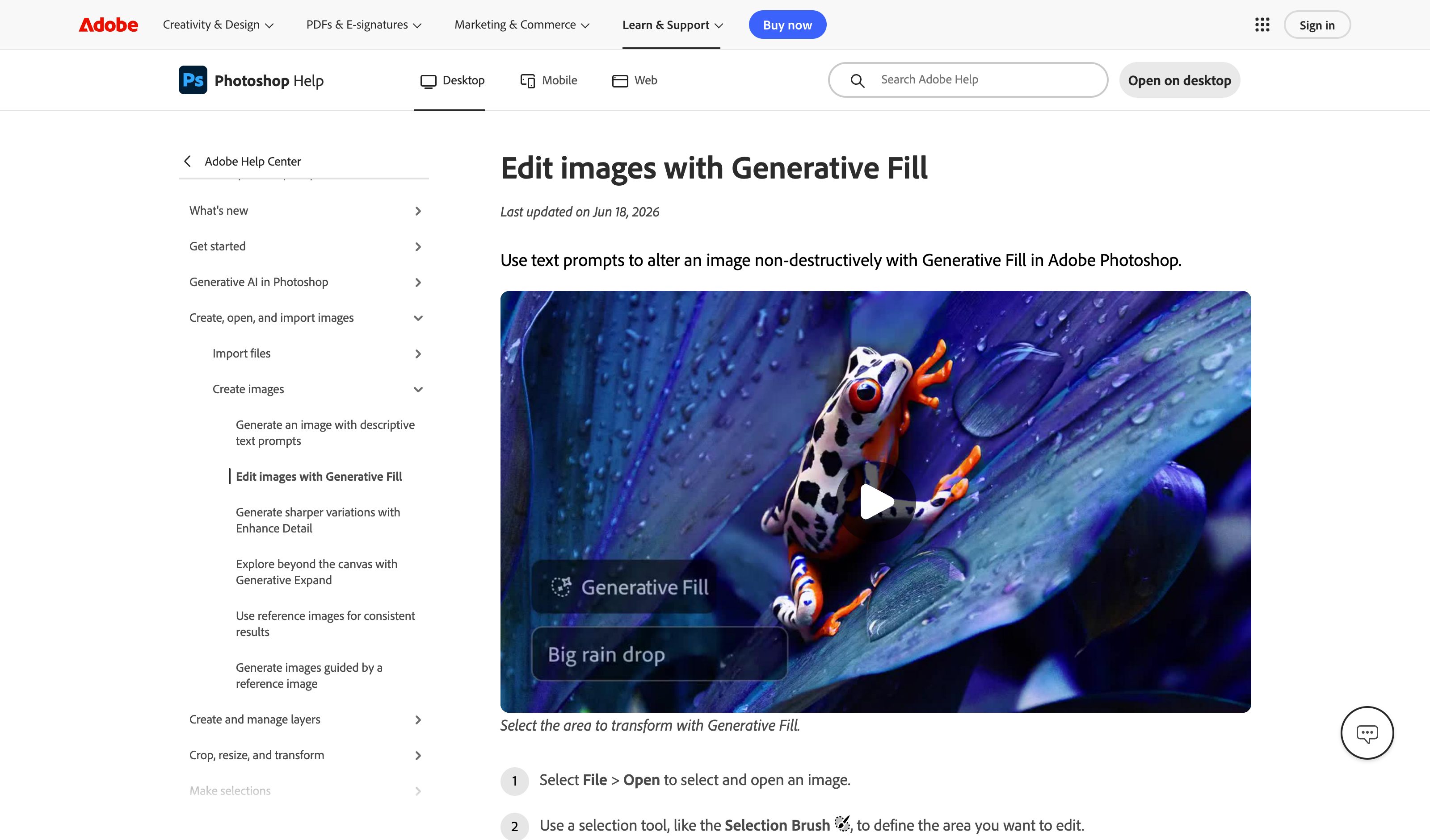 Photoshop Generative Fill — Region Lock pattern