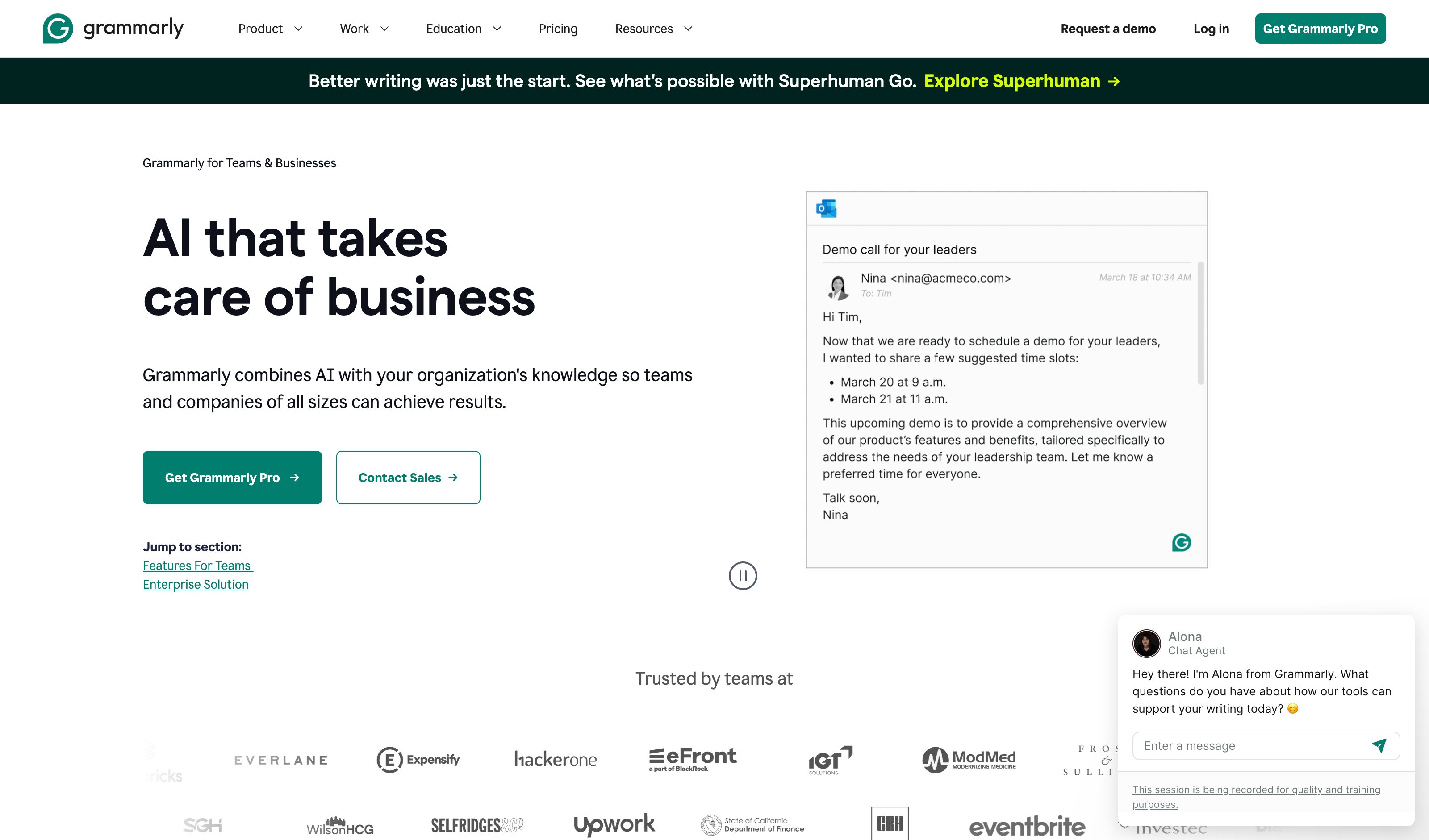 Grammarly Brand Tones — Saved Styles pattern (from the vendor's site)