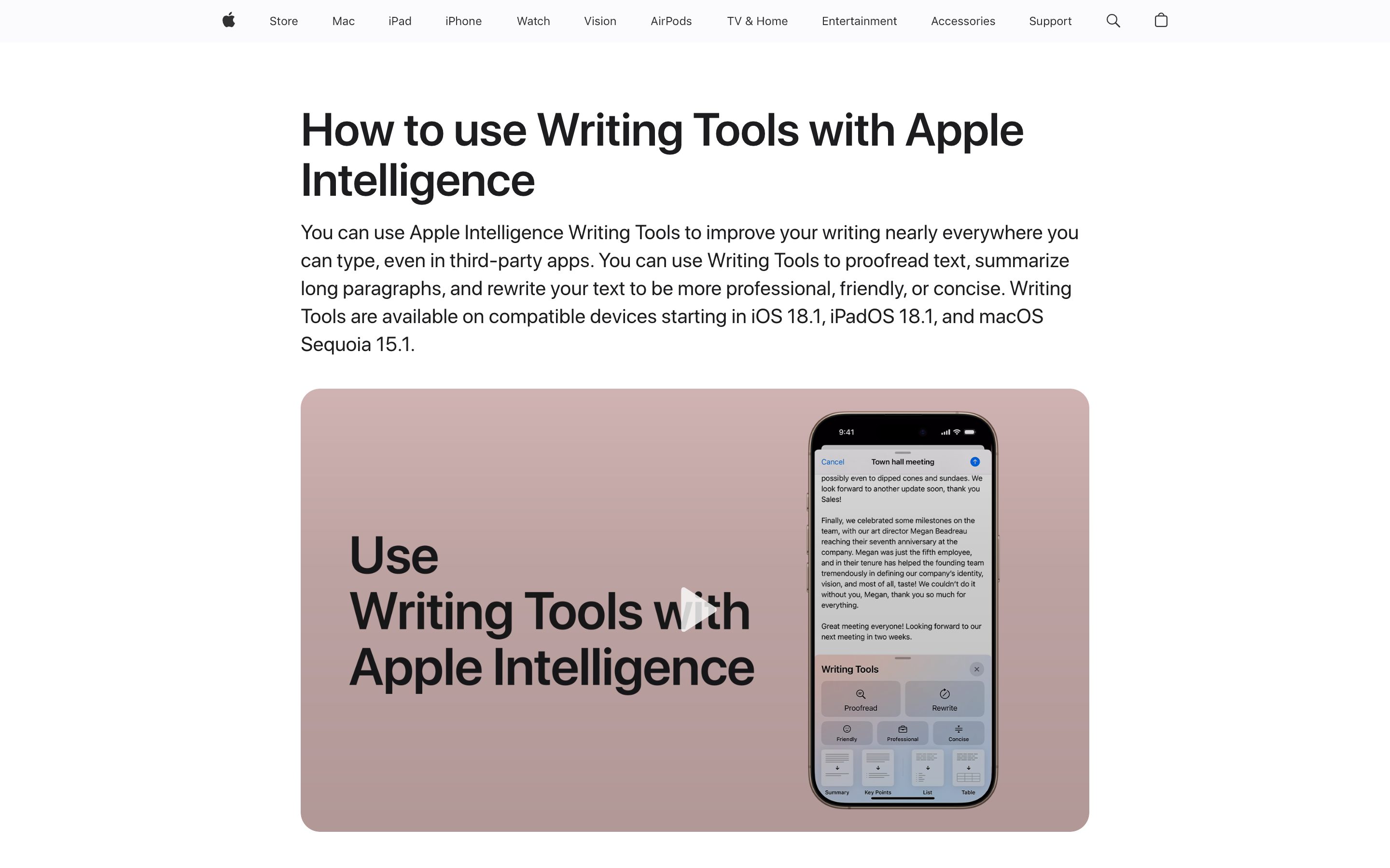 Apple Intelligence Summaries — semantic-zoom pattern in use