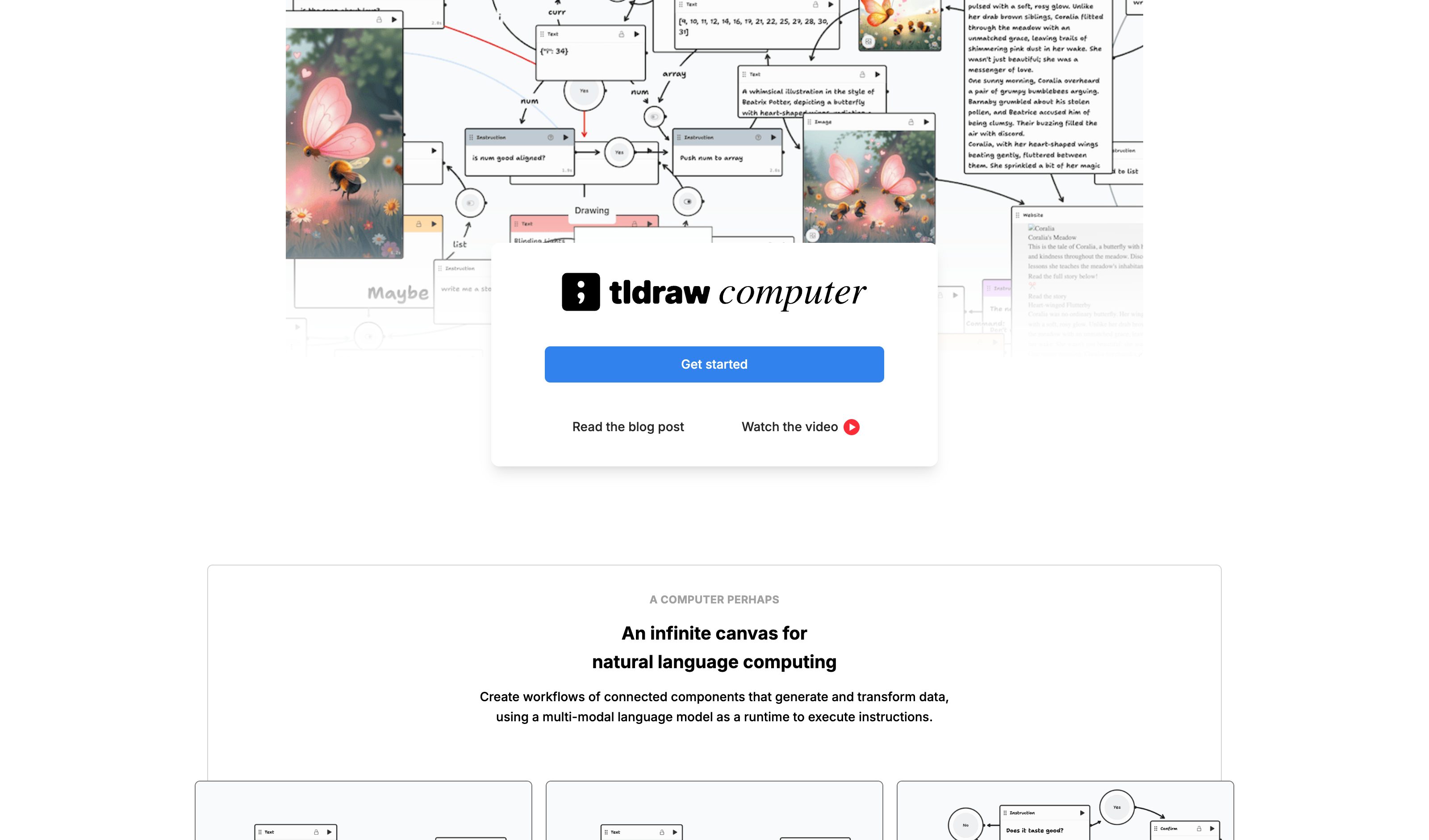 tldraw computer — Spatial Canvas pattern