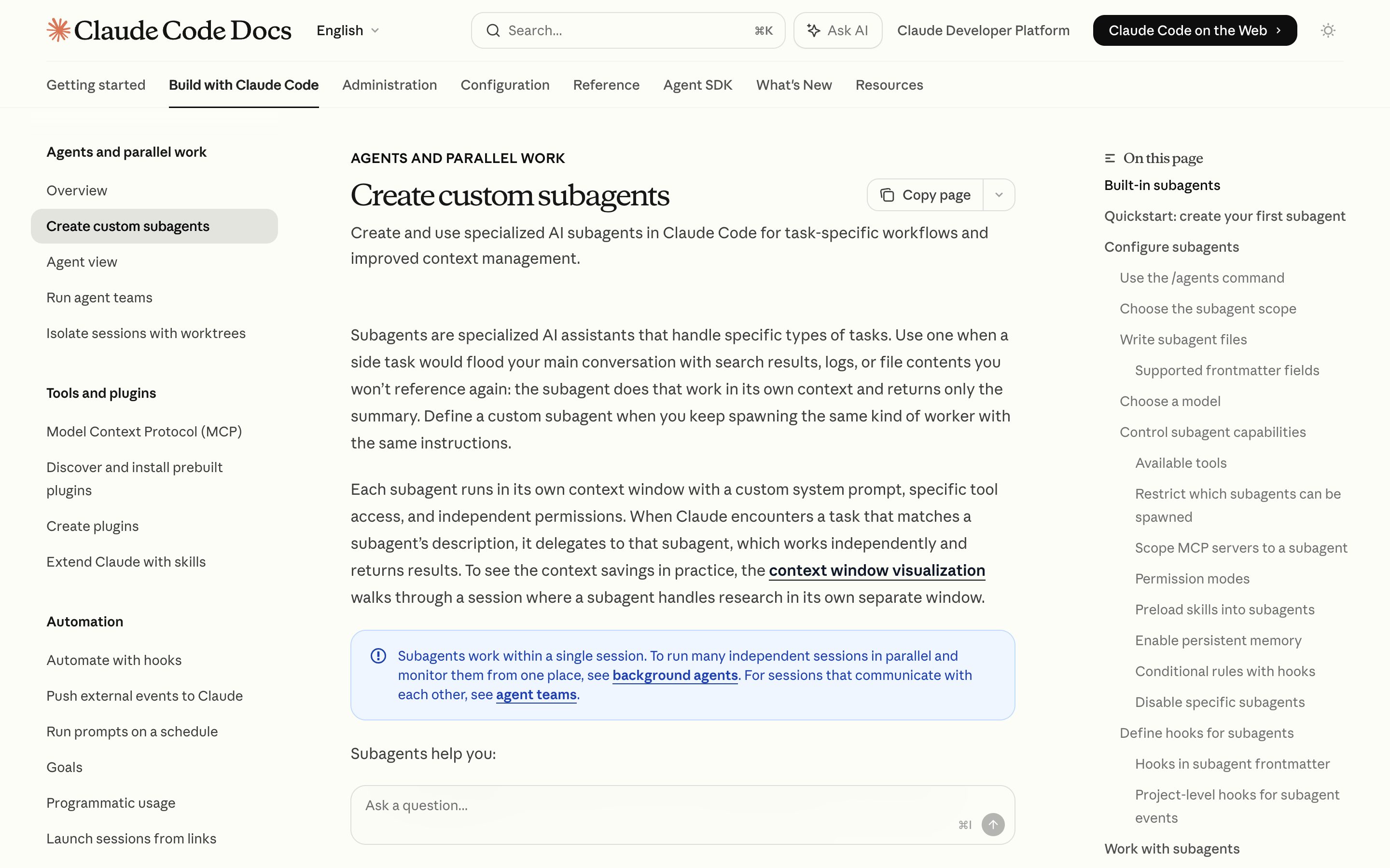 Claude Code Subagents — supervisor-worker pattern in use