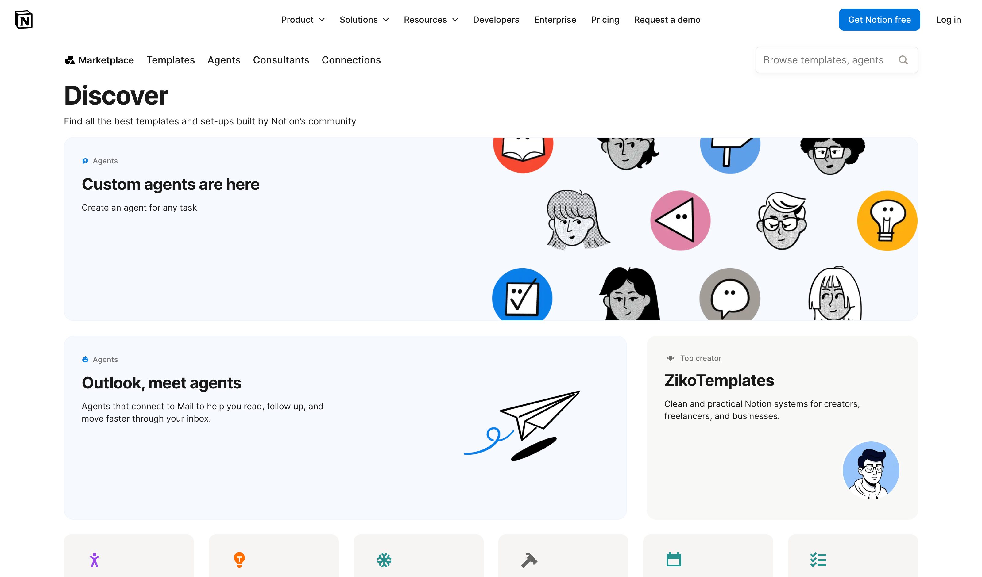 Notion AI Templates — templates pattern in use (from the vendor's site)